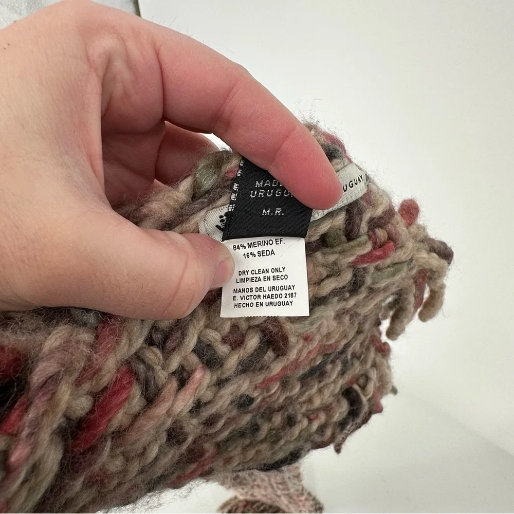 Manos del Uruguay‎ Wool + Silk Woven Scarf with Fringe Multicolor Stunning